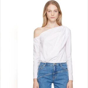 NWT STAUD ANIKA POPLIN BLOUSE IN WHITE